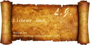 Lichner Jenő névjegykártya