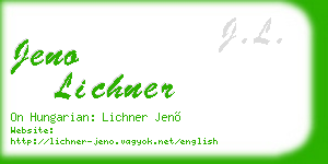 jeno lichner business card